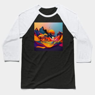 Colorful Mountains Baseball T-Shirt